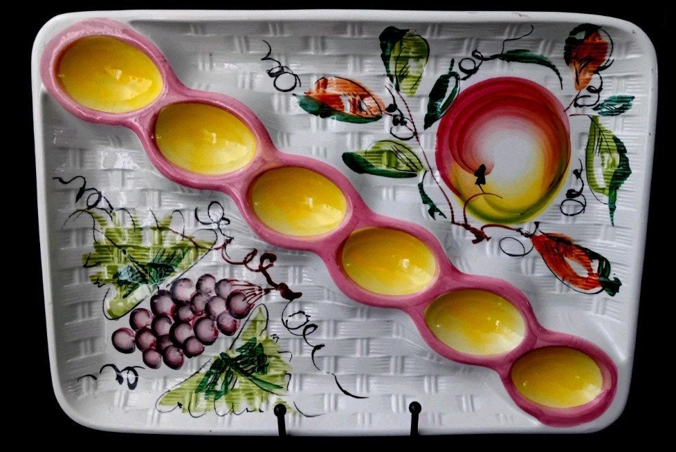 Vintage Italiaanse majolica eierschaal, Ophalen of Verzenden