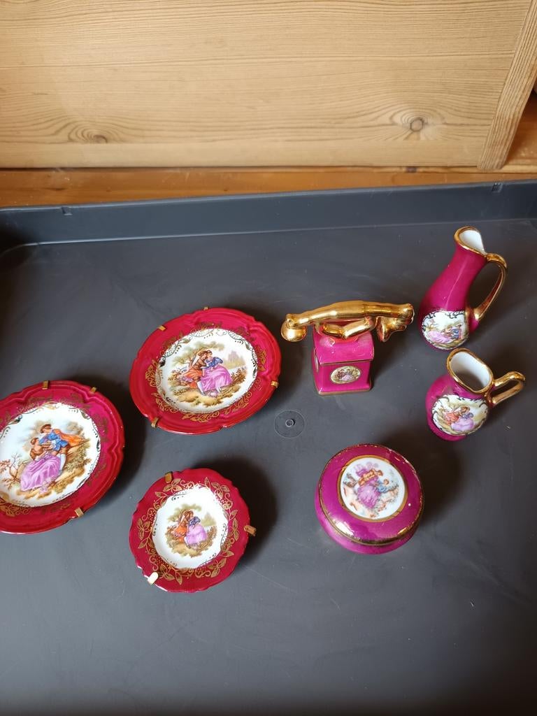 Miniaturen porselein Limoges 7 stuks., Antiek en Kunst, Ophalen of Verzenden