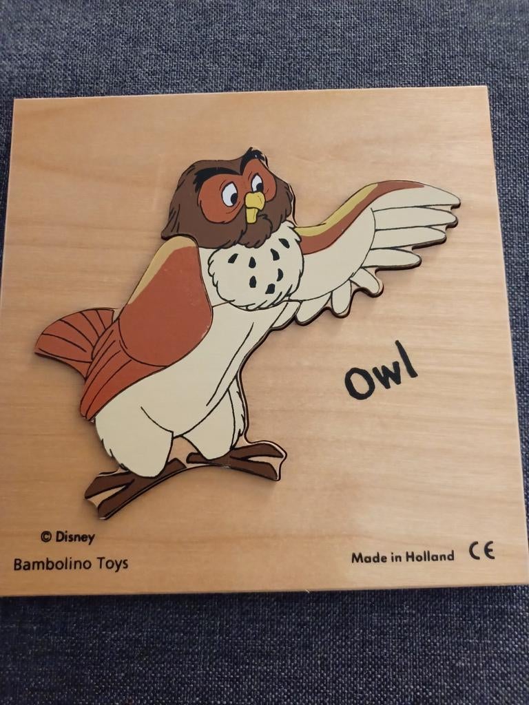 Disney Uil owl bambi Bambolino Toys Houten Puzzel, Ophalen of Verzenden, Minder dan 10 stukjes, 6 maanden tot 2 jaar