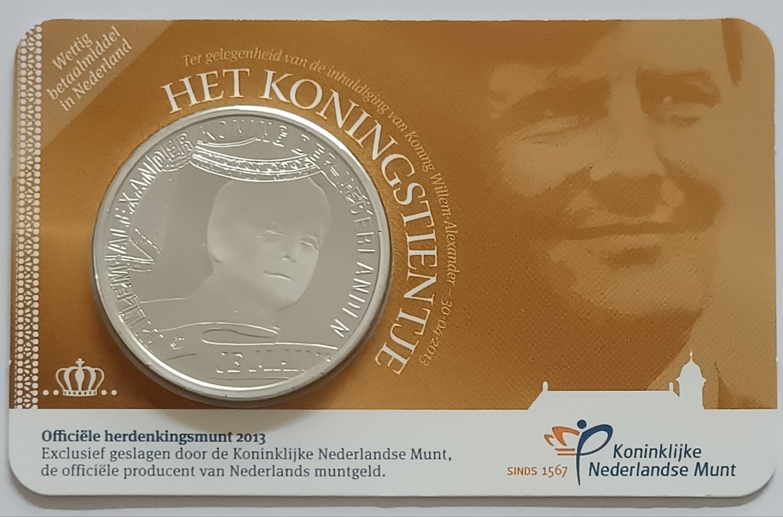 Het Koningstientje, Postzegels en Munten, Ophalen, Losse munt, Zilver