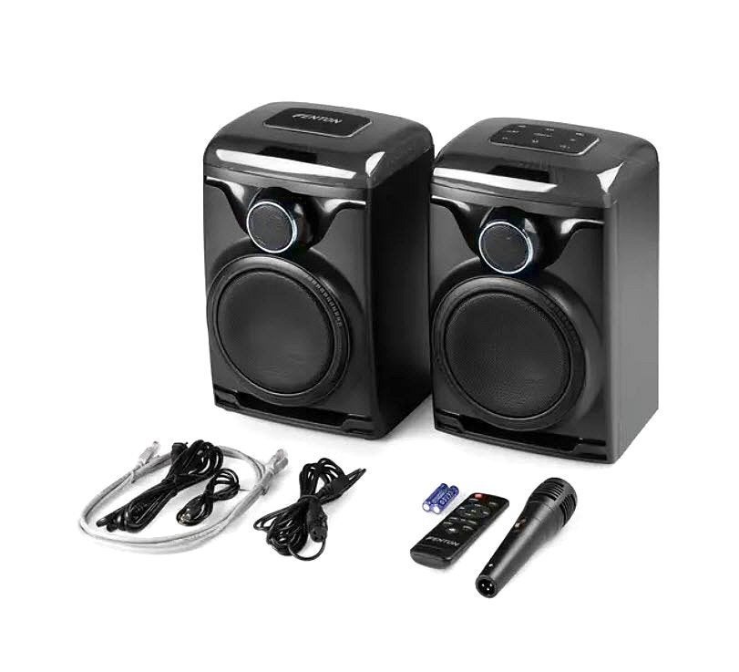 Karaoke set Speakerset bluetooth Microfoon Licht effecten, Ophalen, Nieuw, Complete set