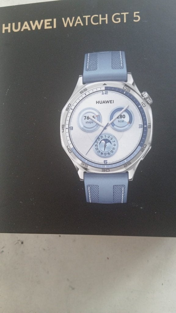 Huawei Watch GT 5 - Nieuw in doos, Ophalen, Stappen, Blauw, Nieuw