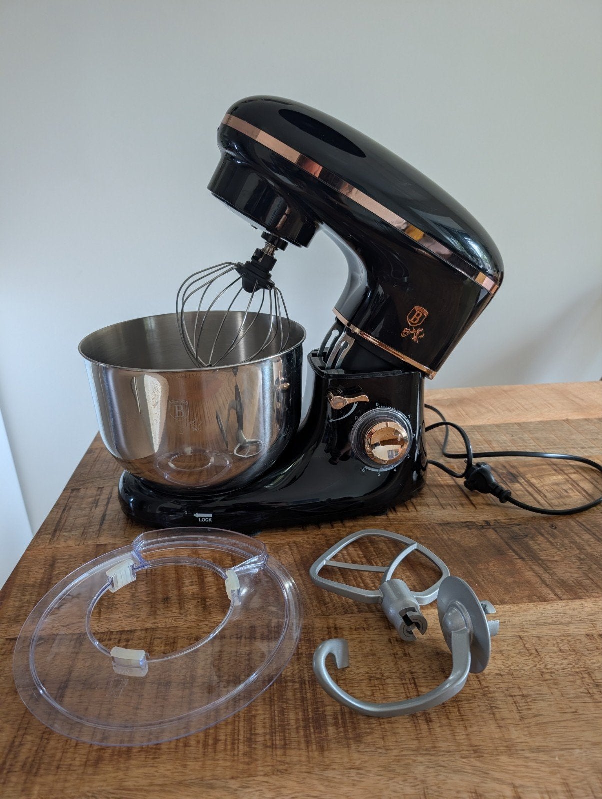 Berlinger Haus Keukenmachine BH-9166 - Zwart/Roségoud, 4 liter of meer, Ophalen of Verzenden, Zo goed als nieuw, 3 snelheden of meer