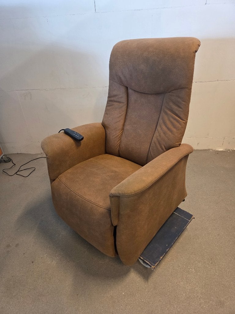 sta op stoel / opsta stoel   grijs / bruin gemêleerd, Ophalen, Minder dan 75 cm, Leer, Zo goed als nieuw
