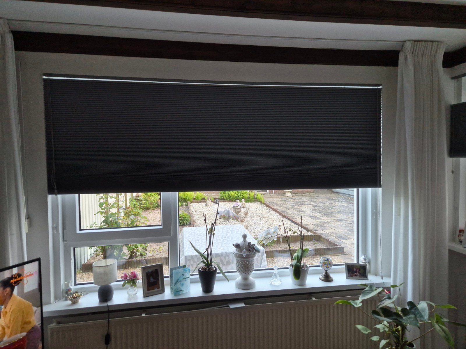 Verduisterend plissé gordijn donker/licht grijs (nieuw), Ophalen, Nieuw, Grijs