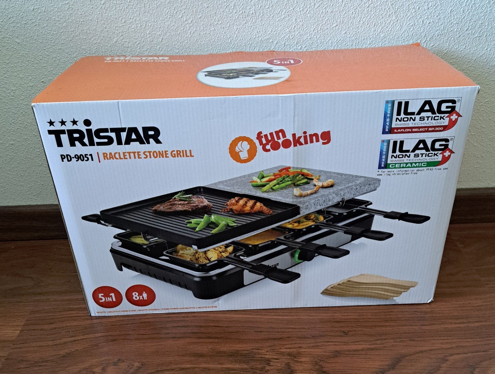 Tristar PD-9051 Raclette steengrill 8 pers (nieuw in doos), Ophalen, Nieuw, 8 personen of meer