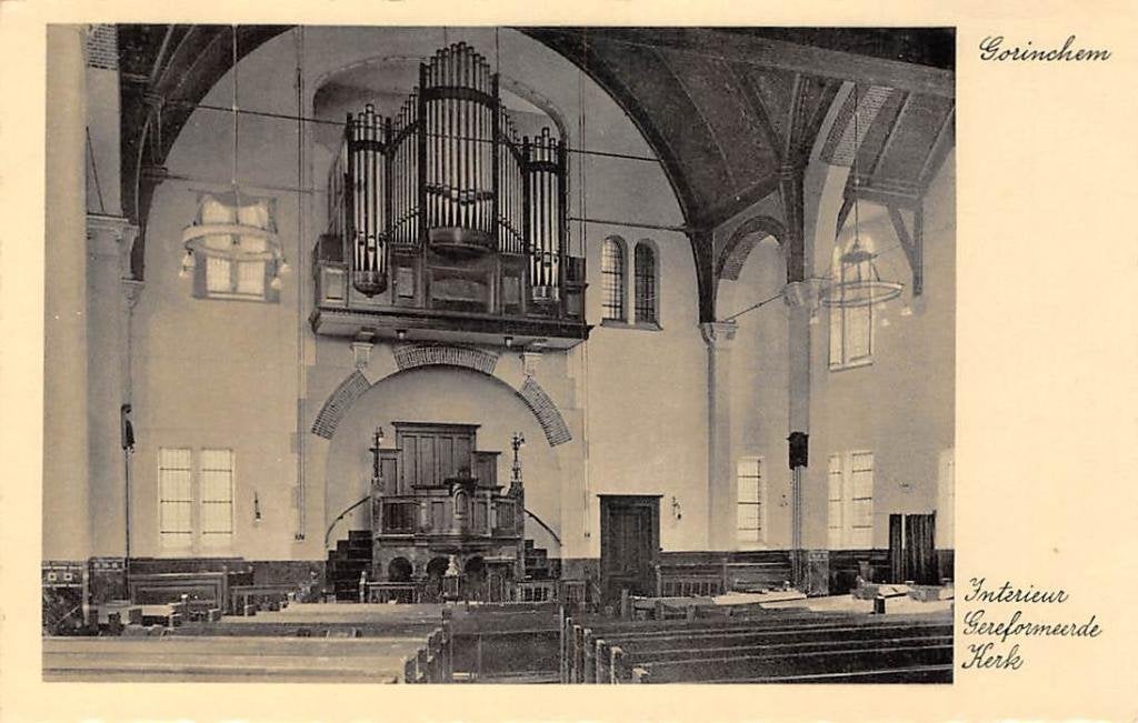 Gorinchem Interieur Gereformeerde Kerk Orgel en Preekstoel, Ophalen of Verzenden, 1920 tot 1940, Ongelopen, Zuid-Holland