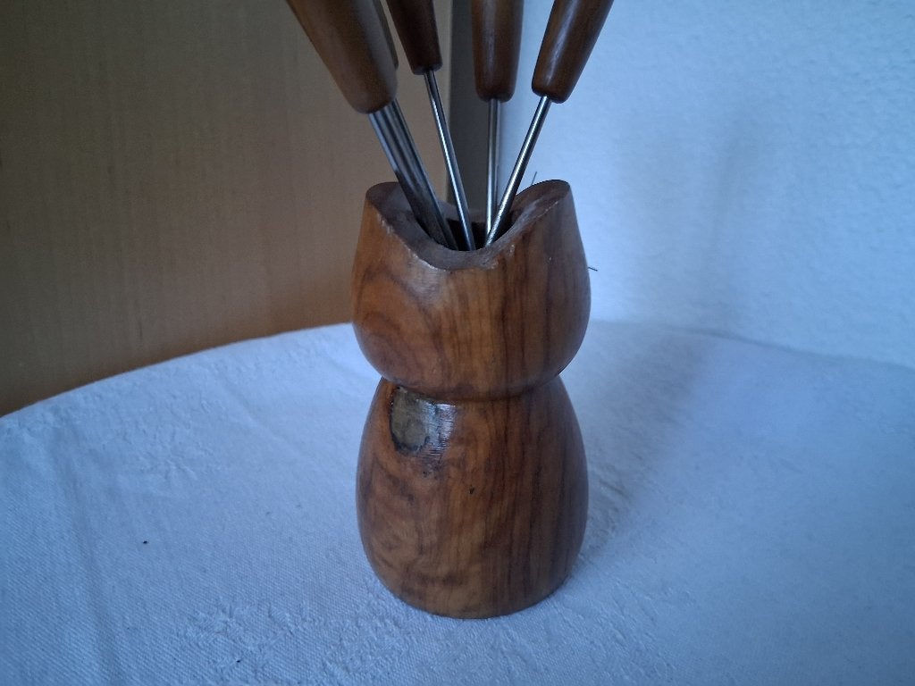Vintage retro cocktailprikkershouder KAT met prikkers, Ophalen of Verzenden, Huis en Inrichting