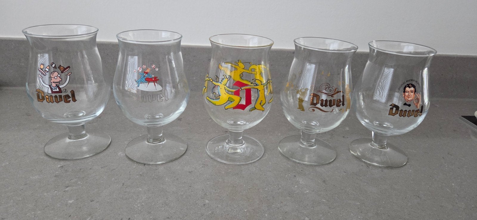 5 duvel glazen, Ophalen, Zo goed als nieuw, Glas of Glazen, Duvel