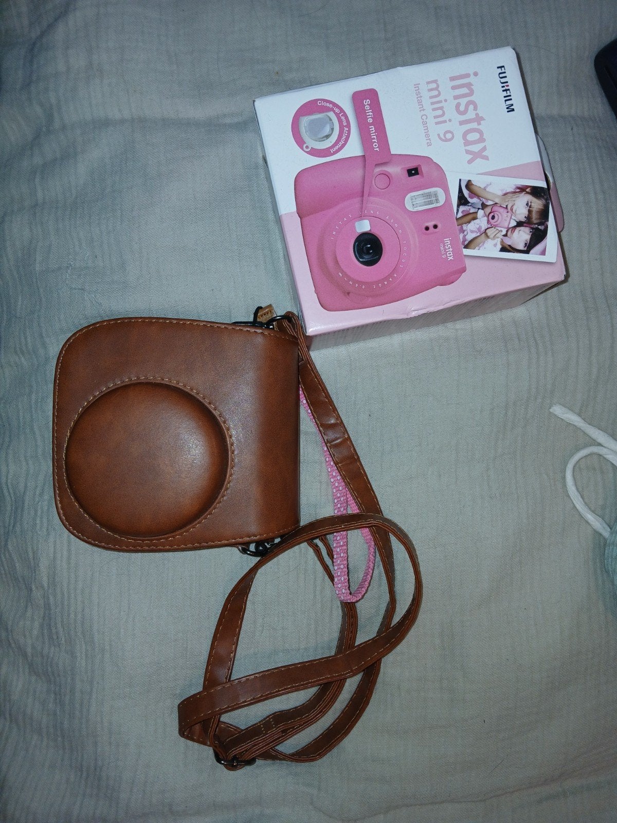 Fujifilm Instax Mini 9 Roze Instant Camera met Tasje, Compact, Ophalen of Verzenden, Zo goed als nieuw, Fuji