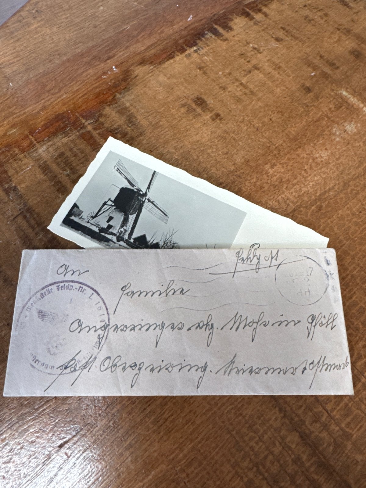 Nieuwjaarskaart/envelop WOII - Feldpost Albert Hartmann, Verzamelen, Ophalen of Verzenden