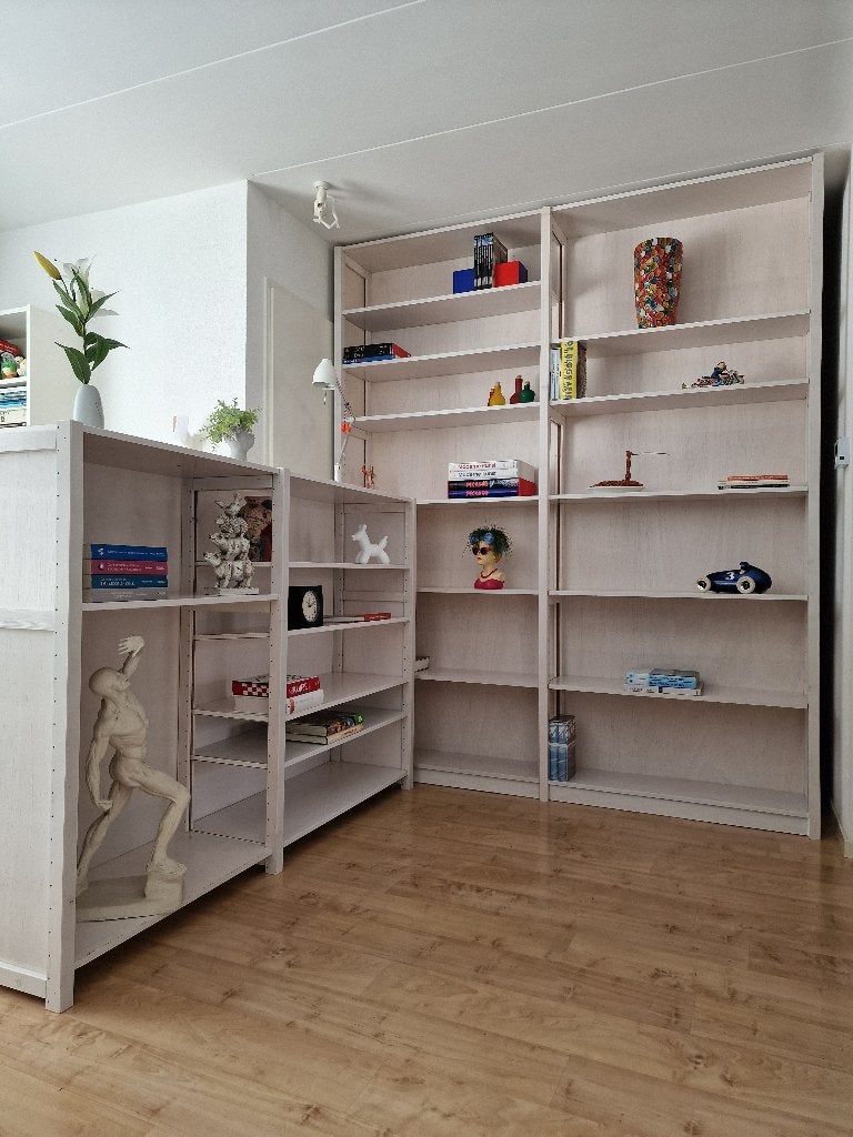 Lundia Original Boekenkasten Marma-Wit 248 en 128 cm hoog., Ophalen, Met plank(en), Gebruikt, 200 cm of meer
