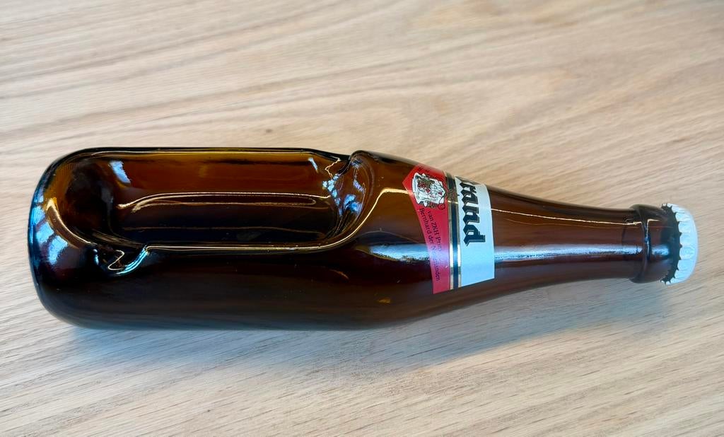 Uniek Brand Bier Object - Gesmolten Fles (Asbak/Schaaltje), Verzamelen, Biermerken, Ophalen of Verzenden, Zo goed als nieuw, Brand