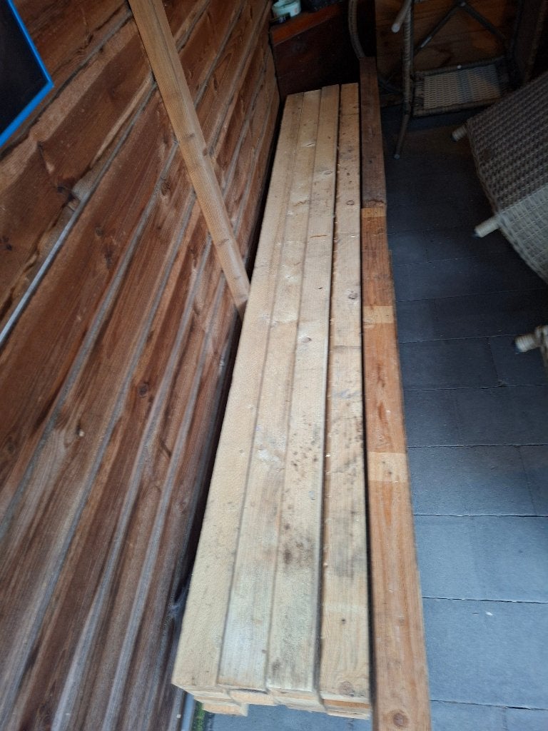 Houten balkjes, Doe-het-zelf en Verbouw, Hout en Planken, Ophalen, Zo goed als nieuw, 200 tot 250 cm, 50 mm of meer