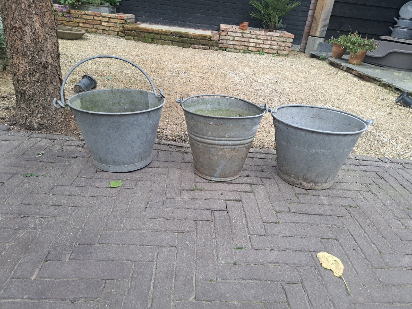 zinken emmers 3x, Ophalen, Overige materialen, Gebruikt, Minder dan 30 cm