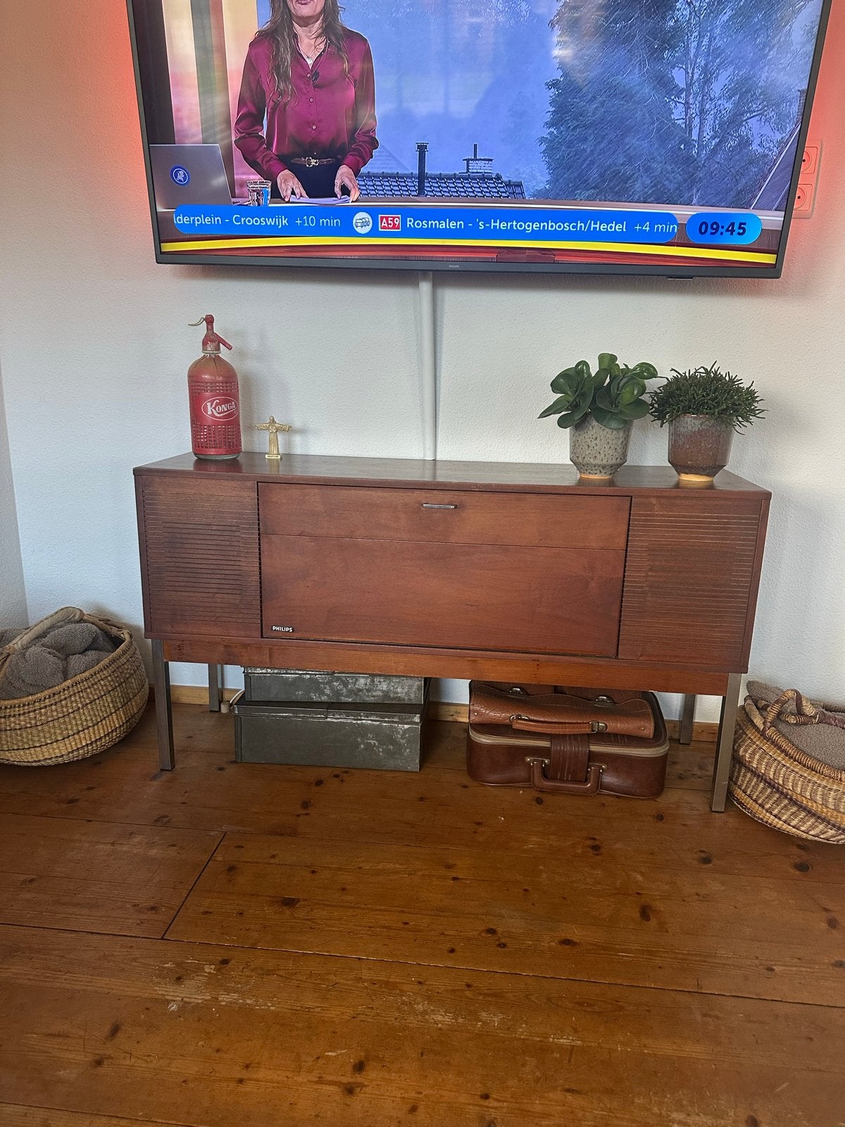 Vintage Philips radiomeubel met platenspeler, Antiek en Kunst, Ophalen