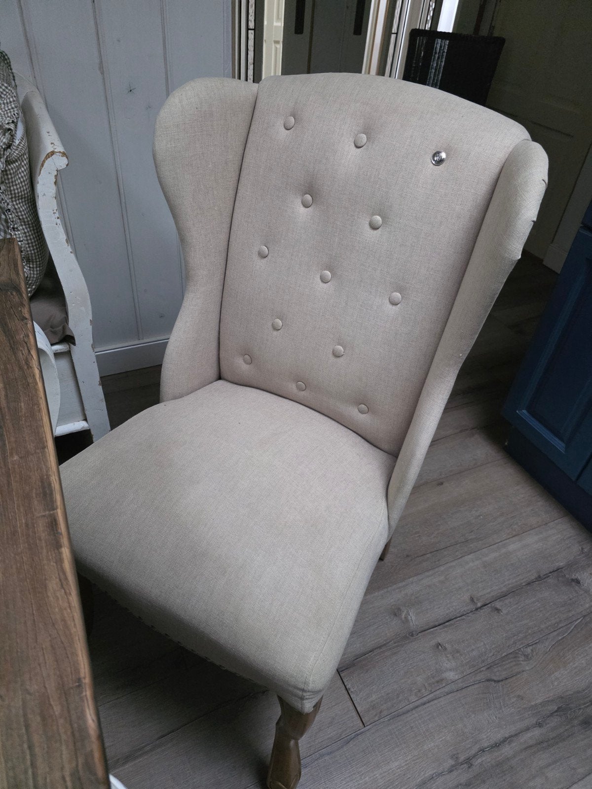 4 stuks Riviera Maison stoelen, Huis en Inrichting, Fauteuils, Ophalen, Gebruikt, 75 tot 100 cm, 50 tot 75 cm