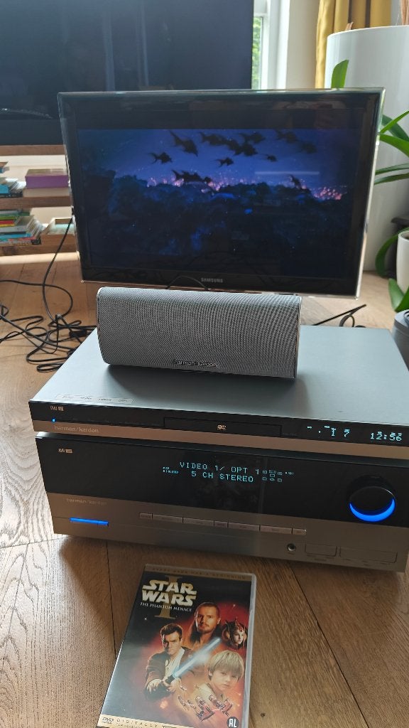 Harman Kardon AVR 137 + DVD 37 complete 5.1-set – sub defect, Gebruikt, 70 watt of meer, 5.1-systeem, Dvd-speler