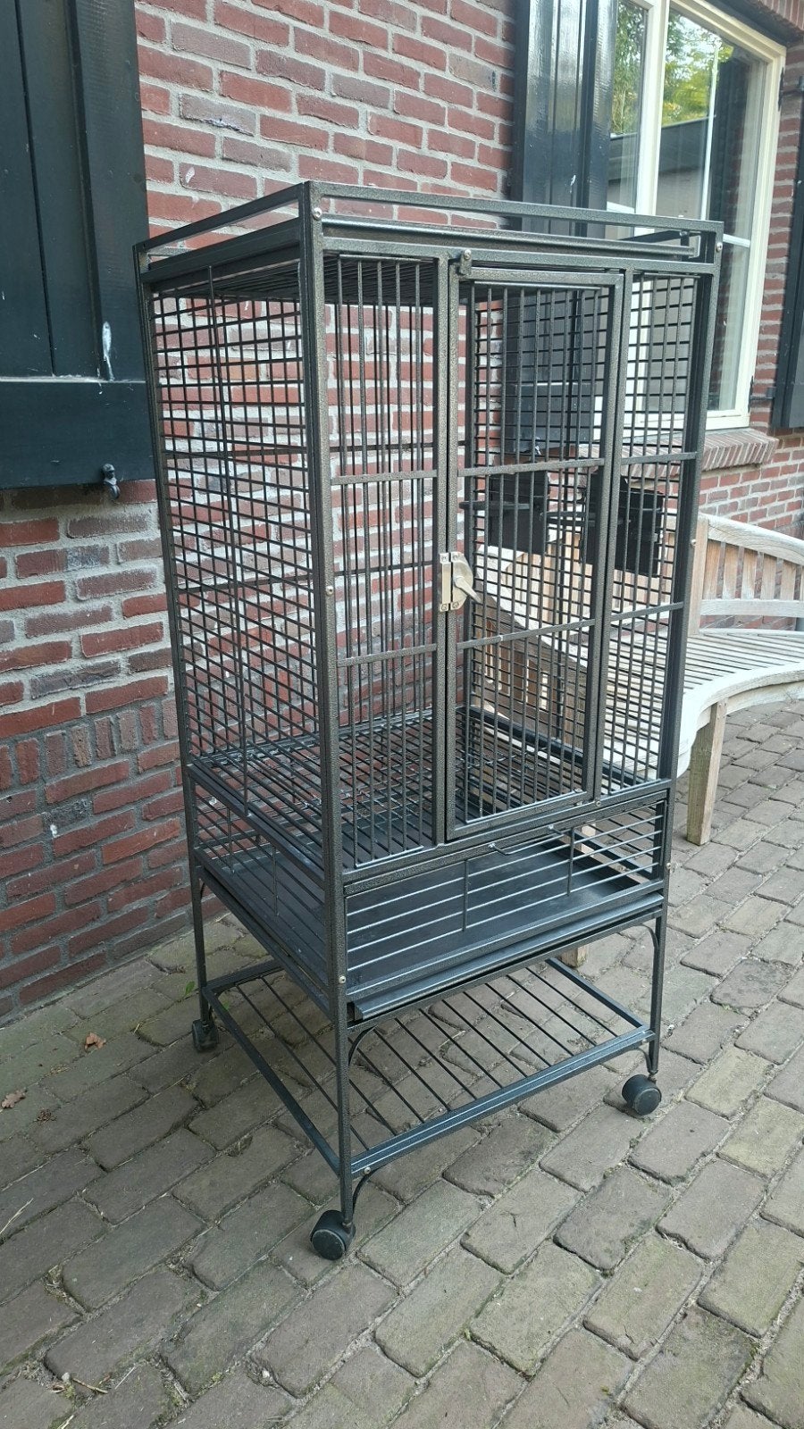 papegaaienkooi, Dieren en Toebehoren, Vogels | Hokken en Kooien, Ophalen, Gebruikt, Metaal, Vogelkooi