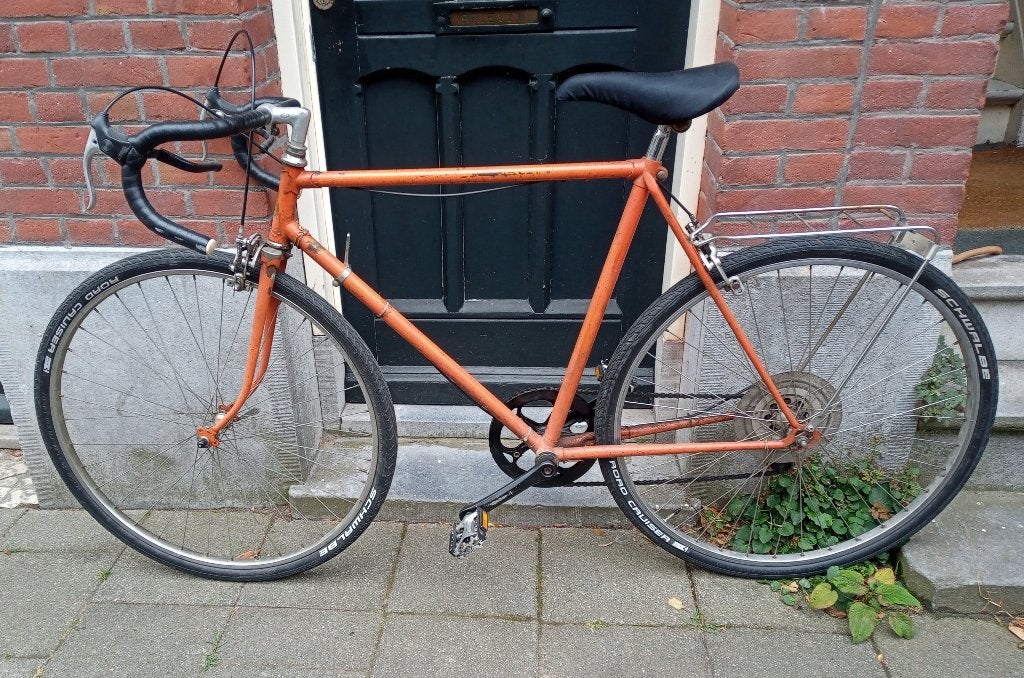 Vintage racefiets heren wielmaat 28 / framehoogte 57, Gebruikt, Staal, 57 tot 61 cm, Ophalen