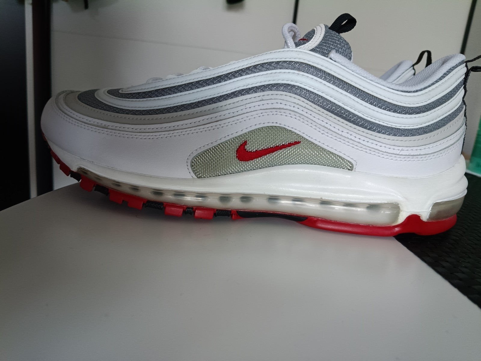 Nike Air Max 97 White Bullit Nieuw & Orgineel Maat 46, Kleding | Heren, Schoenen, Ophalen of Verzenden, Nieuw, Wit