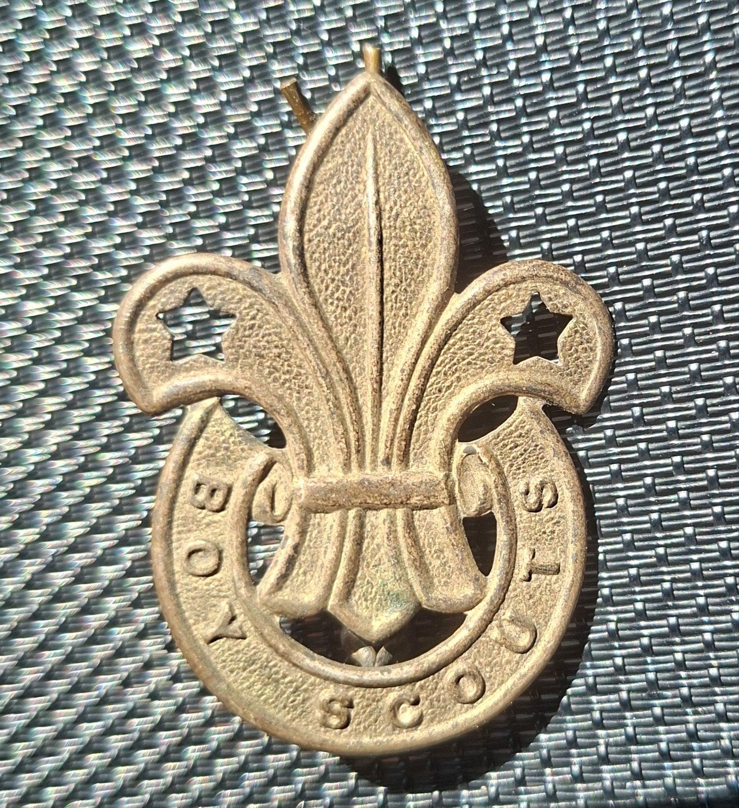 Brits embleem boy scouts scouting padvinderij, Verzenden, Gebruikt, Embleem, Speld of Insigne