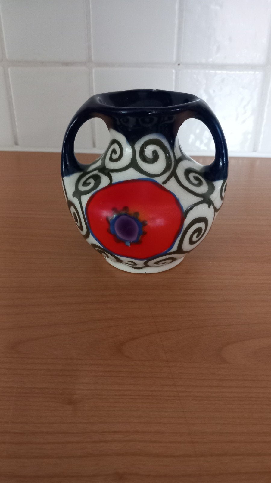 Handgeschilderde vaas uit Tsjecho-Slowakije, Antiek en Kunst, Ophalen of Verzenden
