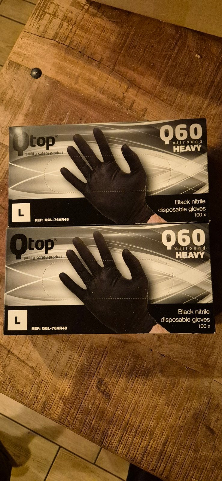 Qtop Zwarte Nitril Wegwerphandschoenen Maat L (200 stuks), Ophalen of Verzenden, Nieuw