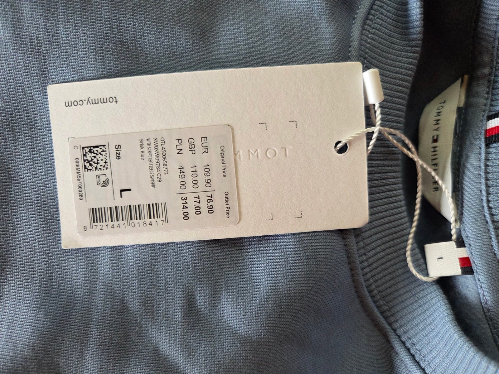 Tommy Hilfiger Heren Sweatshirt - Maat L -Nieuw met kaartjes, Blauw, Maat 42/44 (L), Nieuw, Ophalen of Verzenden