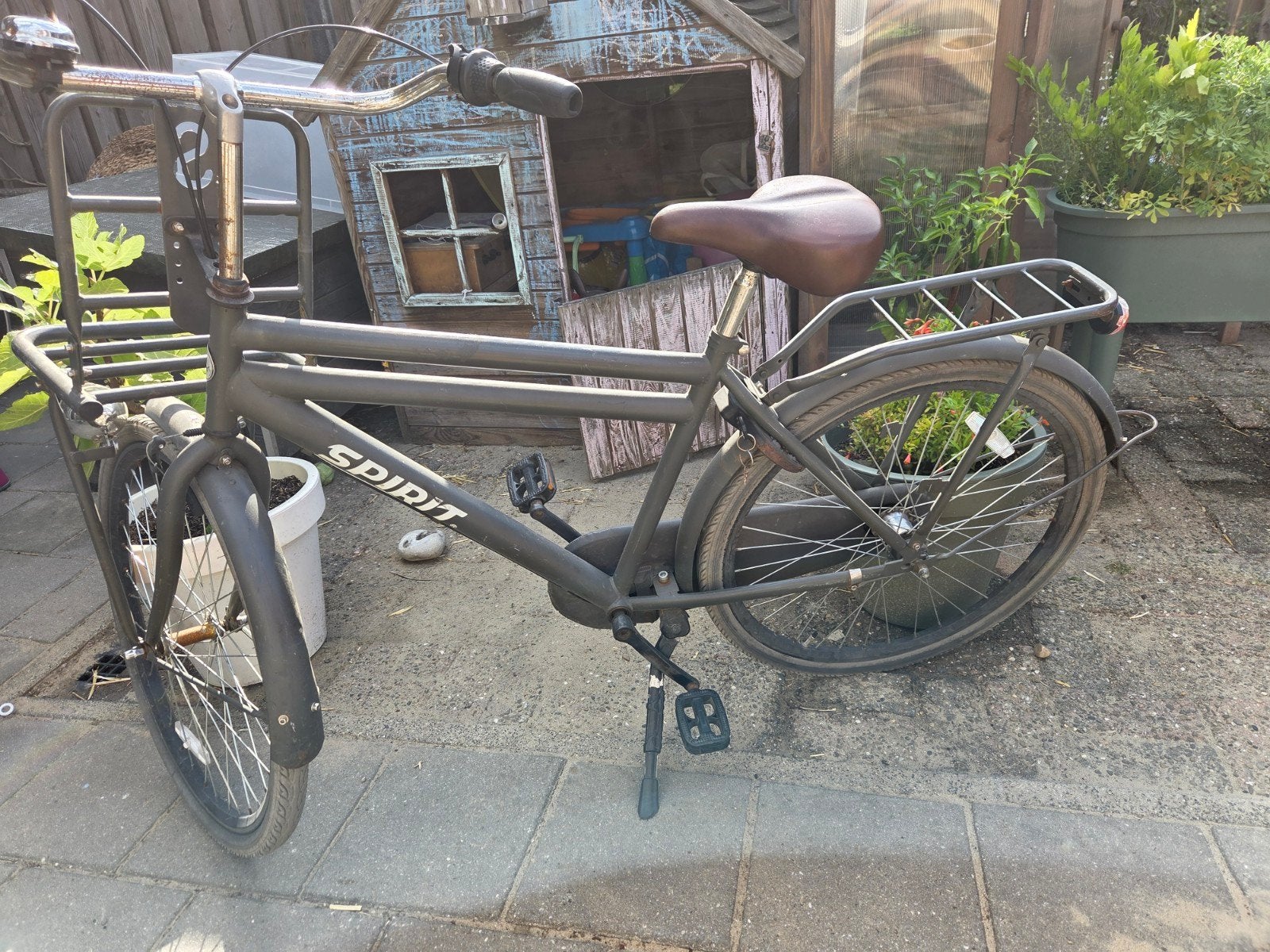 Spirit transportfiets met voordrager en terugtraprem, Fietsen en Brommers, Terugtraprem, Gebruikt, Versnellingen, Spirit