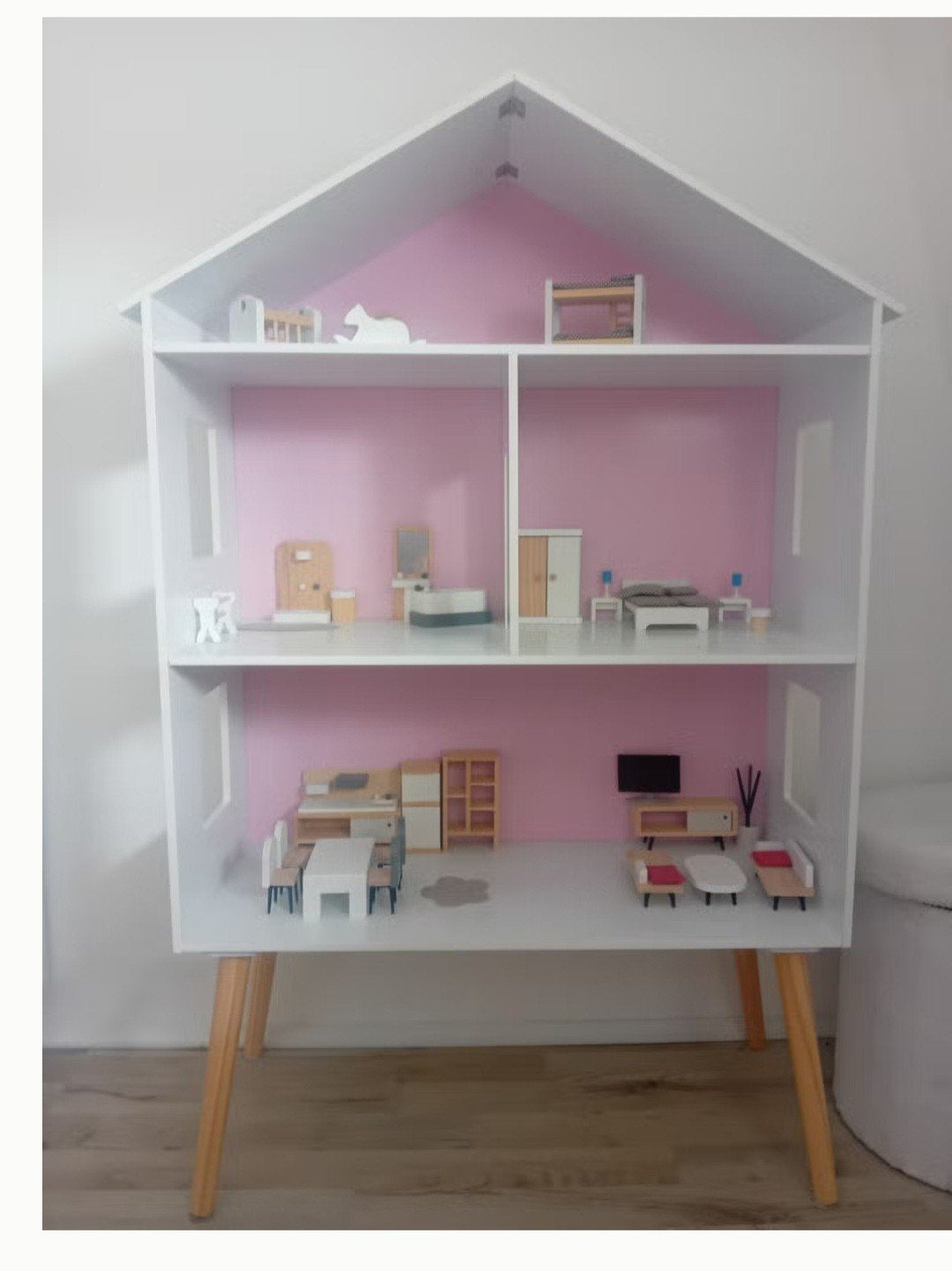poppenhuis Bandits & Angels modern villa, Ophalen, Zo goed als nieuw, Poppenhuis