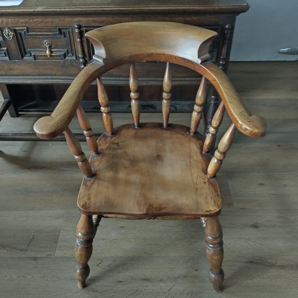 Antieke Lage Windsor Stoel - Klassiek Houten Design, Antiek en Kunst, Ophalen