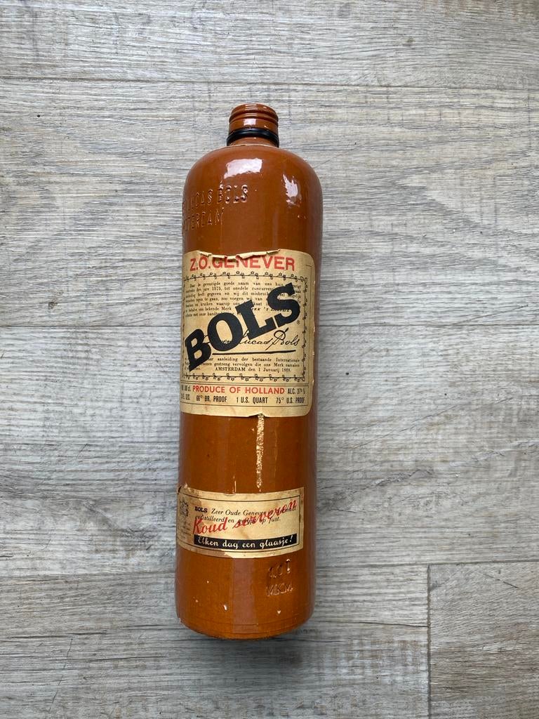 Antieke Bols Genever fles - Lucas Bols Amsterdam, Ophalen of Verzenden, Gebruikt