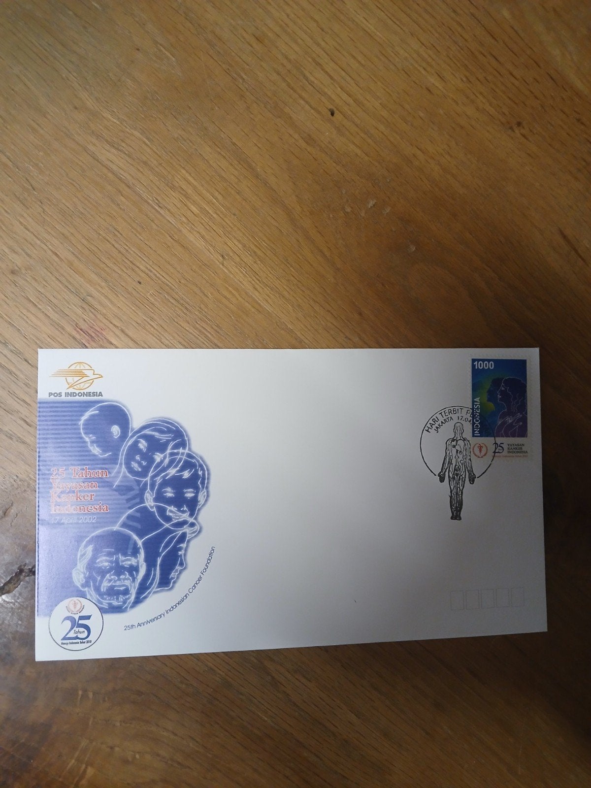 Pos Indonesië Envelop - 25e Verjaardag Indonesische Kanker, Postzegels en Munten, Ophalen of Verzenden, Envelop