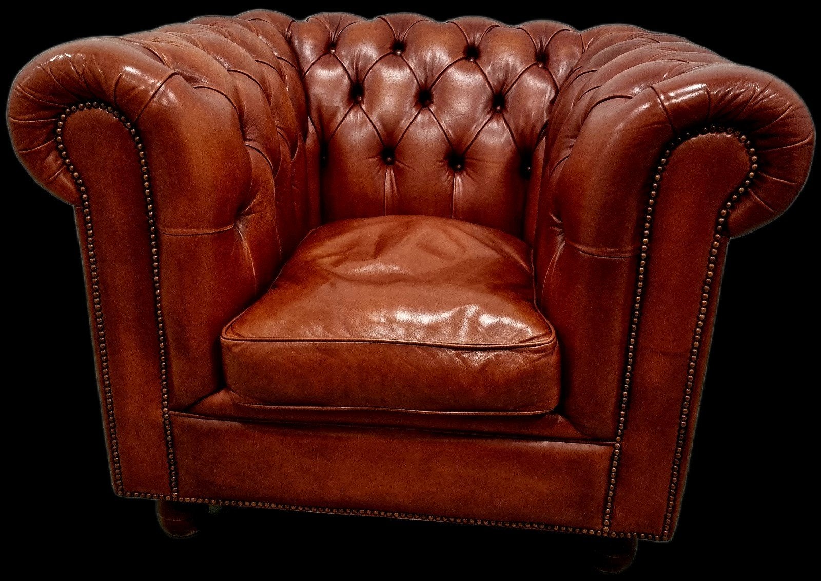 Chesterfield Bendic club fauteuil cognac kleur + BEZORGING, Gebruikt, ., Chesterfield, Ophalen of Verzenden