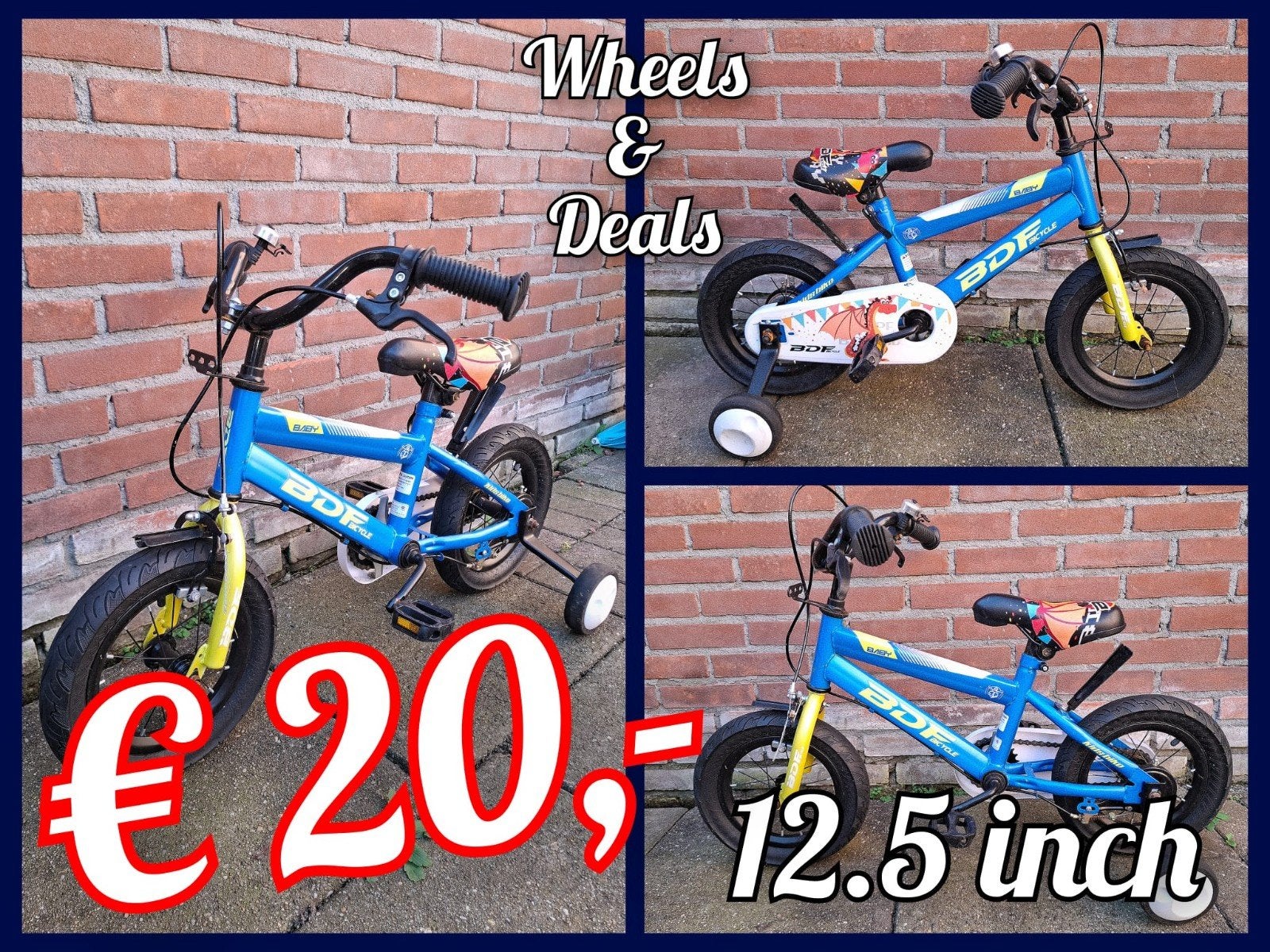 kinder fietsje 12.5 inch, Fietsen en Brommers, Fietsen | Kinderfietsjes, Ophalen, Terugtraprem, Zijwieltjes, Gebruikt
