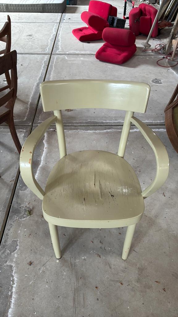 Ruilen mag Vintage houten stoel met leuning, Antiek en Kunst, Ophalen