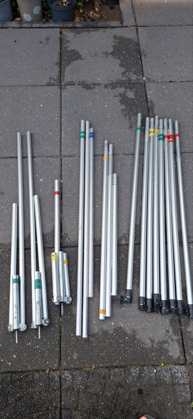 Diverse aluminium tentstokken, Caravans en Kamperen, Ophalen