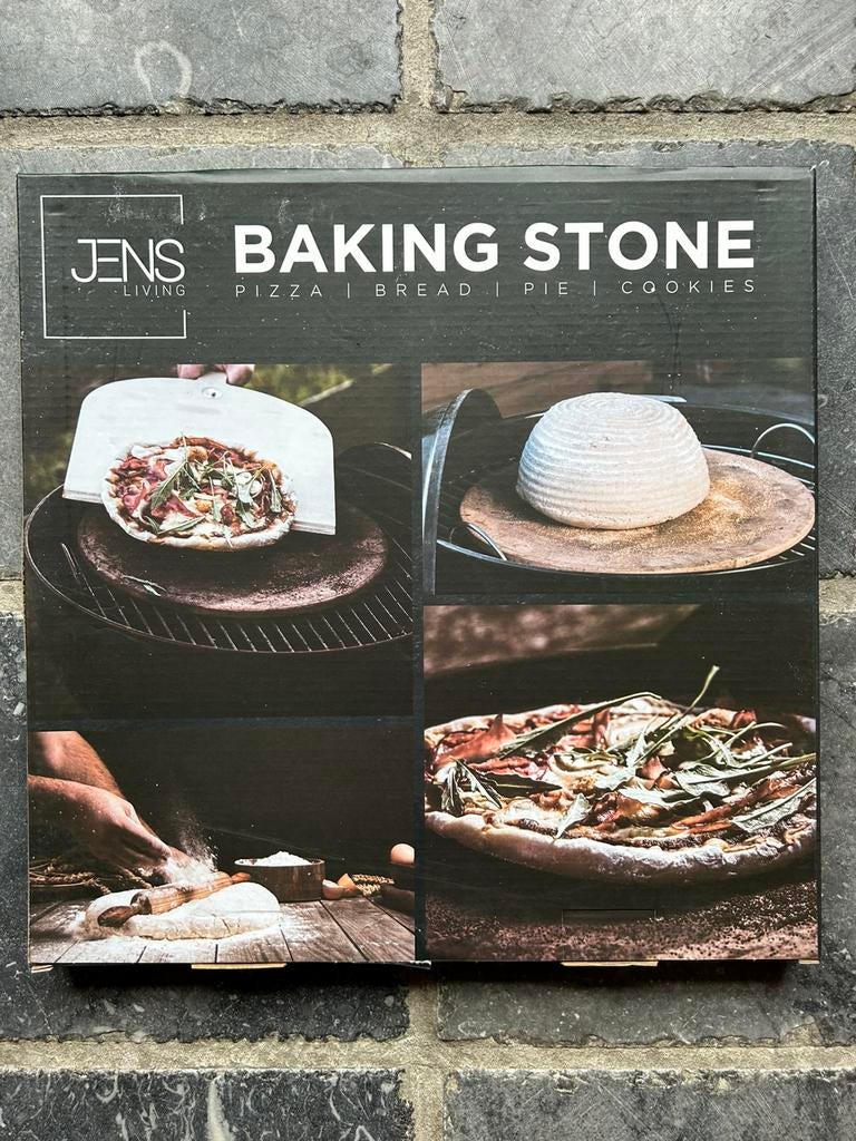 Pizza steenplaat, set (Jens living) en kit voor 6-8 pizza’s, Tuin en Terras, Pizzaovens, Verzenden, Zo goed als nieuw