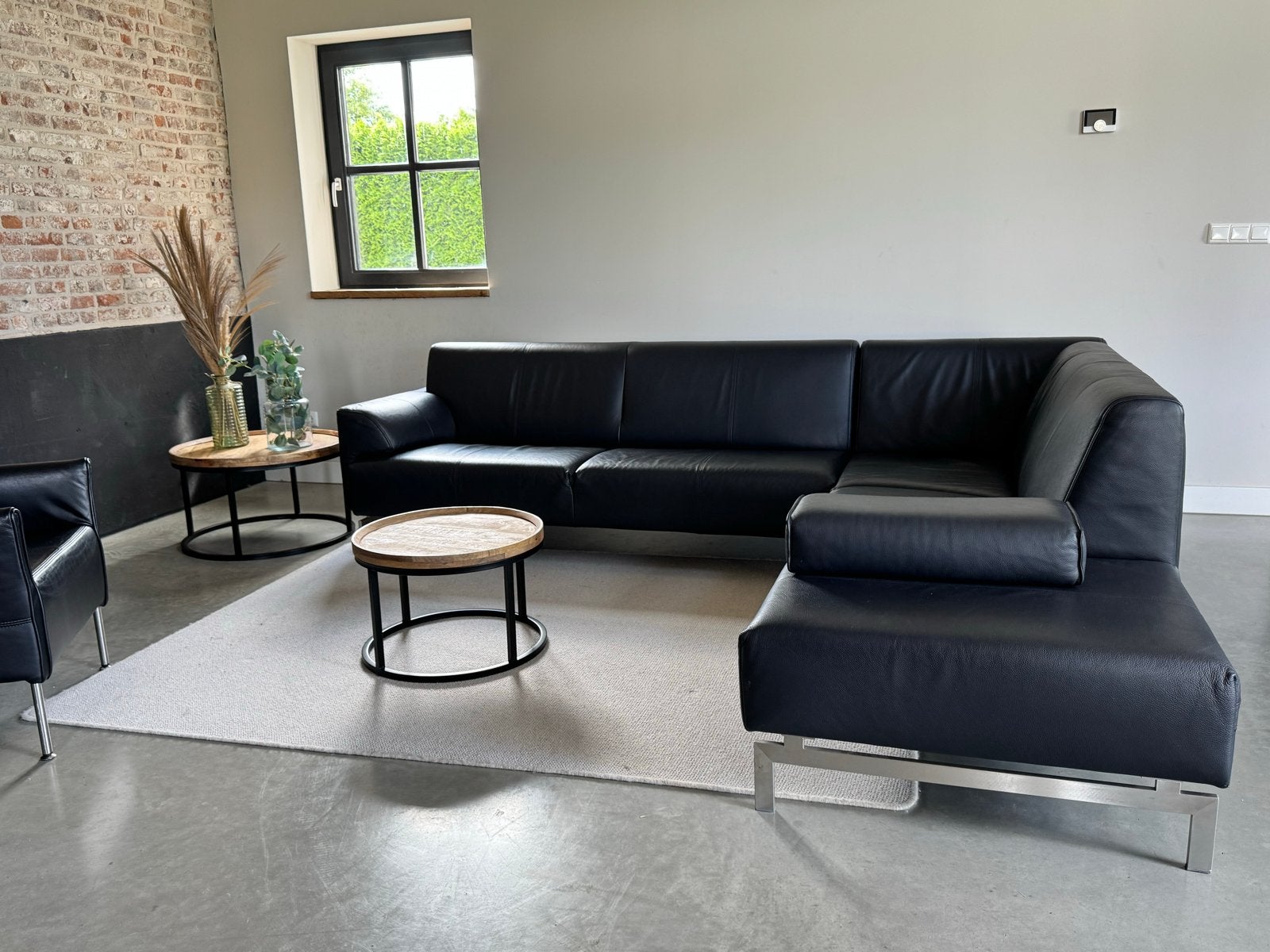 Originele Rolf Benz 310 Leren Hoekbank – 285x237 cm Topstaat, Huis en Inrichting, Banken | Bankstellen, 250 tot 300 cm, X, Verzenden