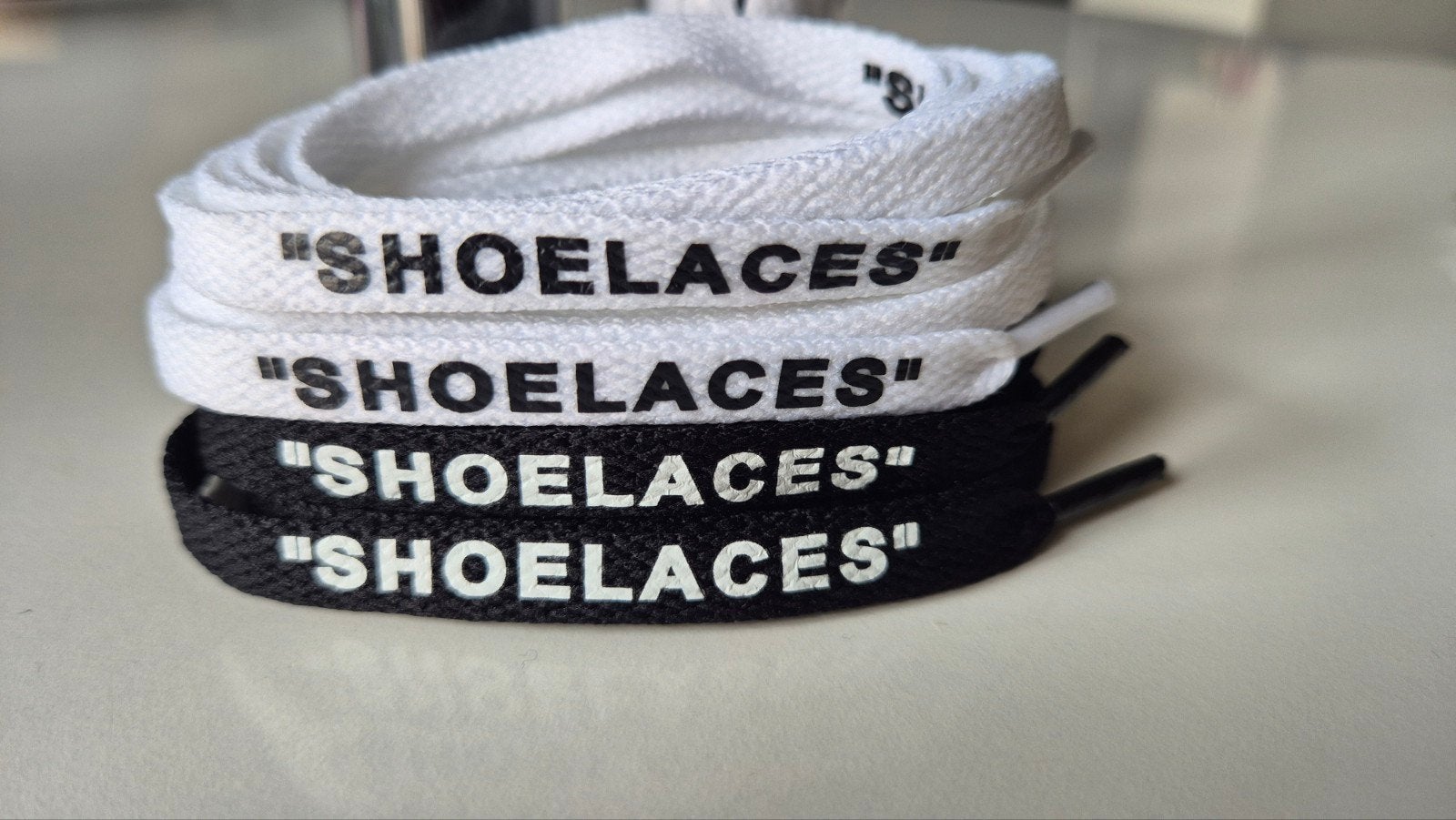 "Shoelaces" sneakerveters / schoenveters "off-white" 120cm, Ophalen of Verzenden, Nieuw, Wit