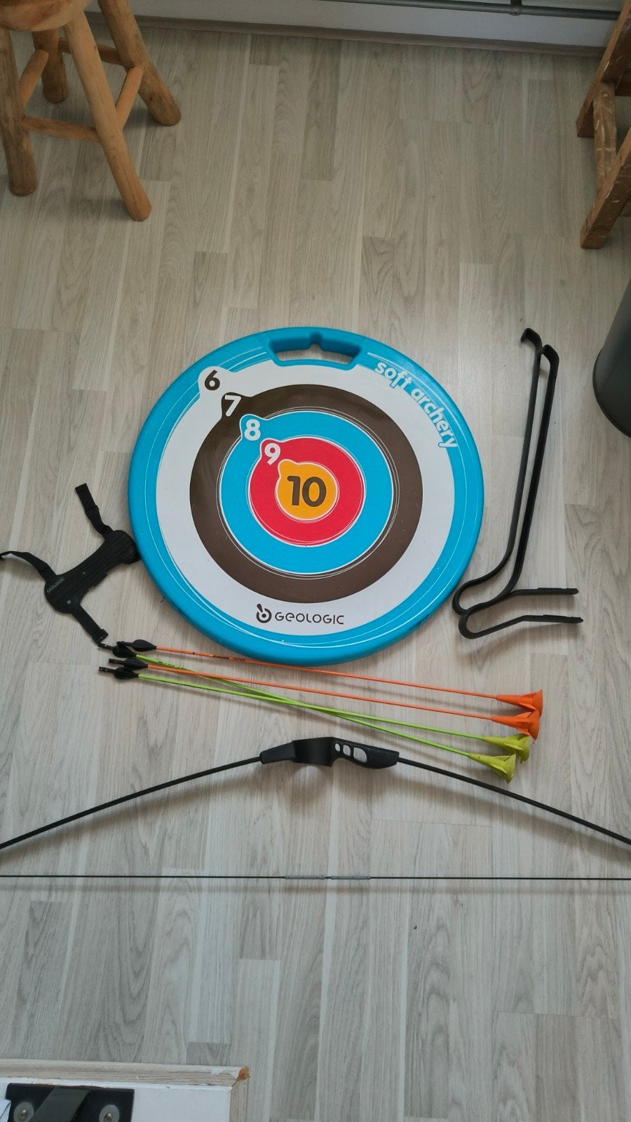 Boog met pijlen, adembescherming en oefenbord, Sport en Fitness, Ophalen