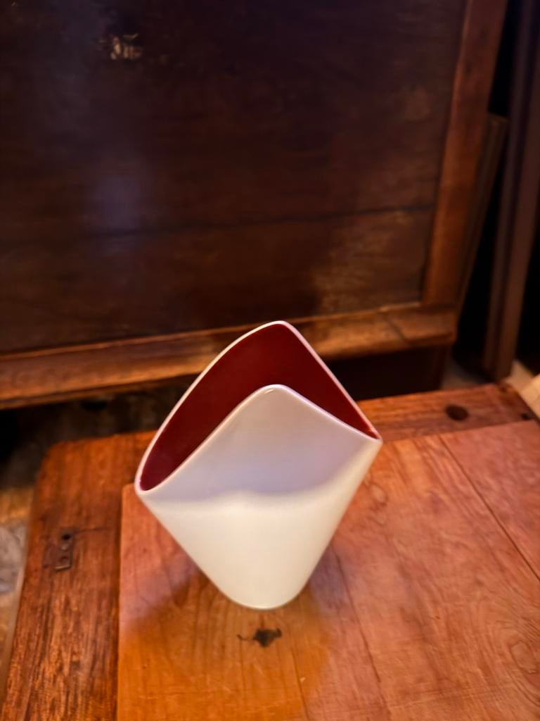 Rosenthal Studio-Line Vaasje Wit/Rood Aardewerk, Ophalen of Verzenden