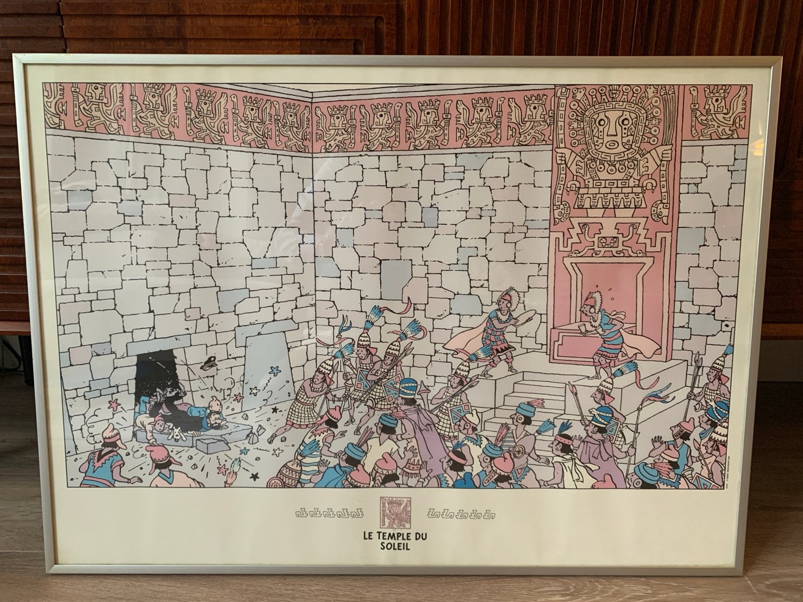 Kuifje: Le Temple du Soleil (Herge 1996) - Lithografie, Ophalen of Verzenden, Print, Print/reproductie, Achter glas