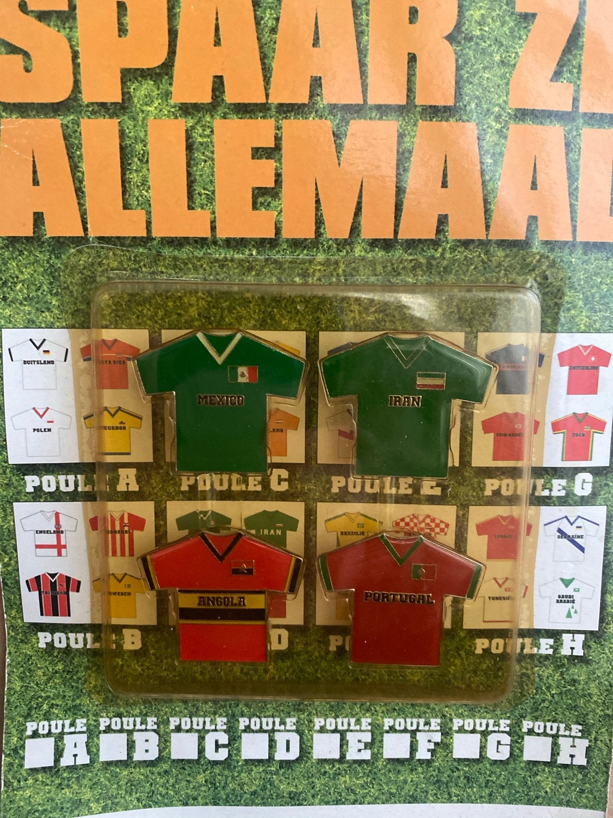 Voetbal Pins - mexico, iran, angola en portugal, Ophalen, Nieuw, Sport, Speldje of Pin