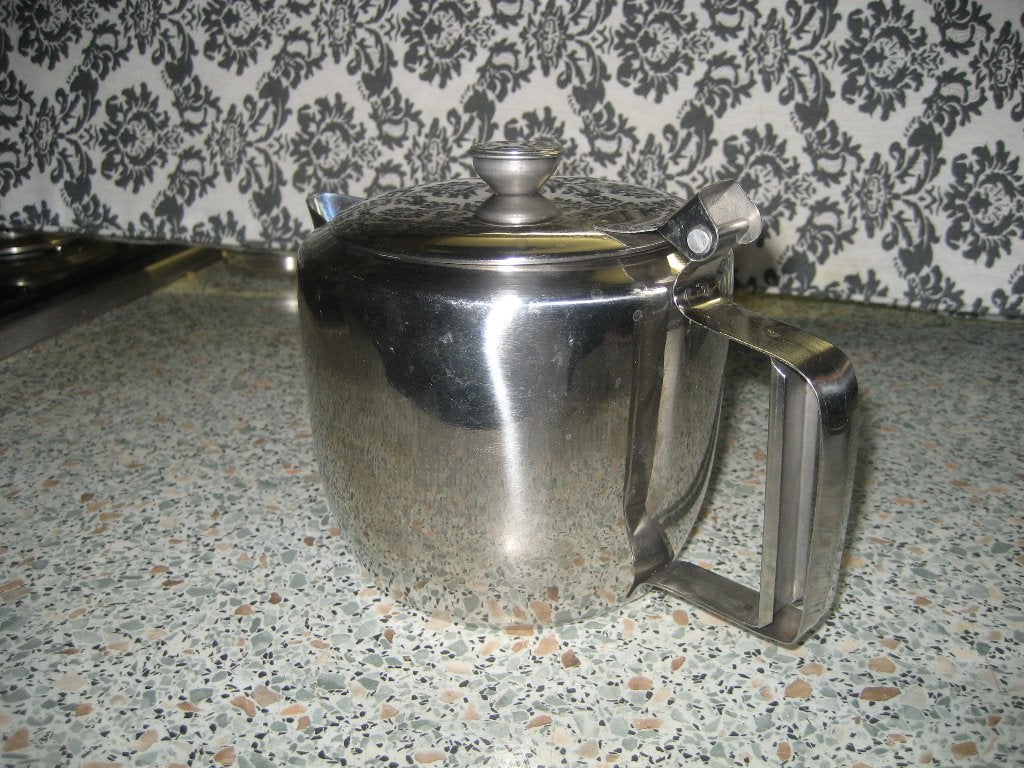 Roest vrij RVS stalen Theepot, Theepot/fluitketel, Ophalen of Verzenden, Zo goed als nieuw, Metaal