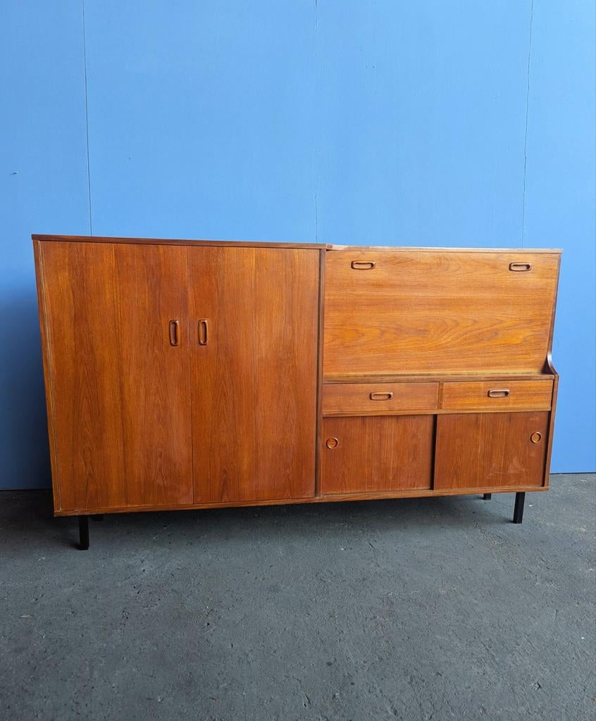 Vintage highboard dressoir kast 1960s, Ophalen, 25 tot 50 cm, 100 tot 150 cm