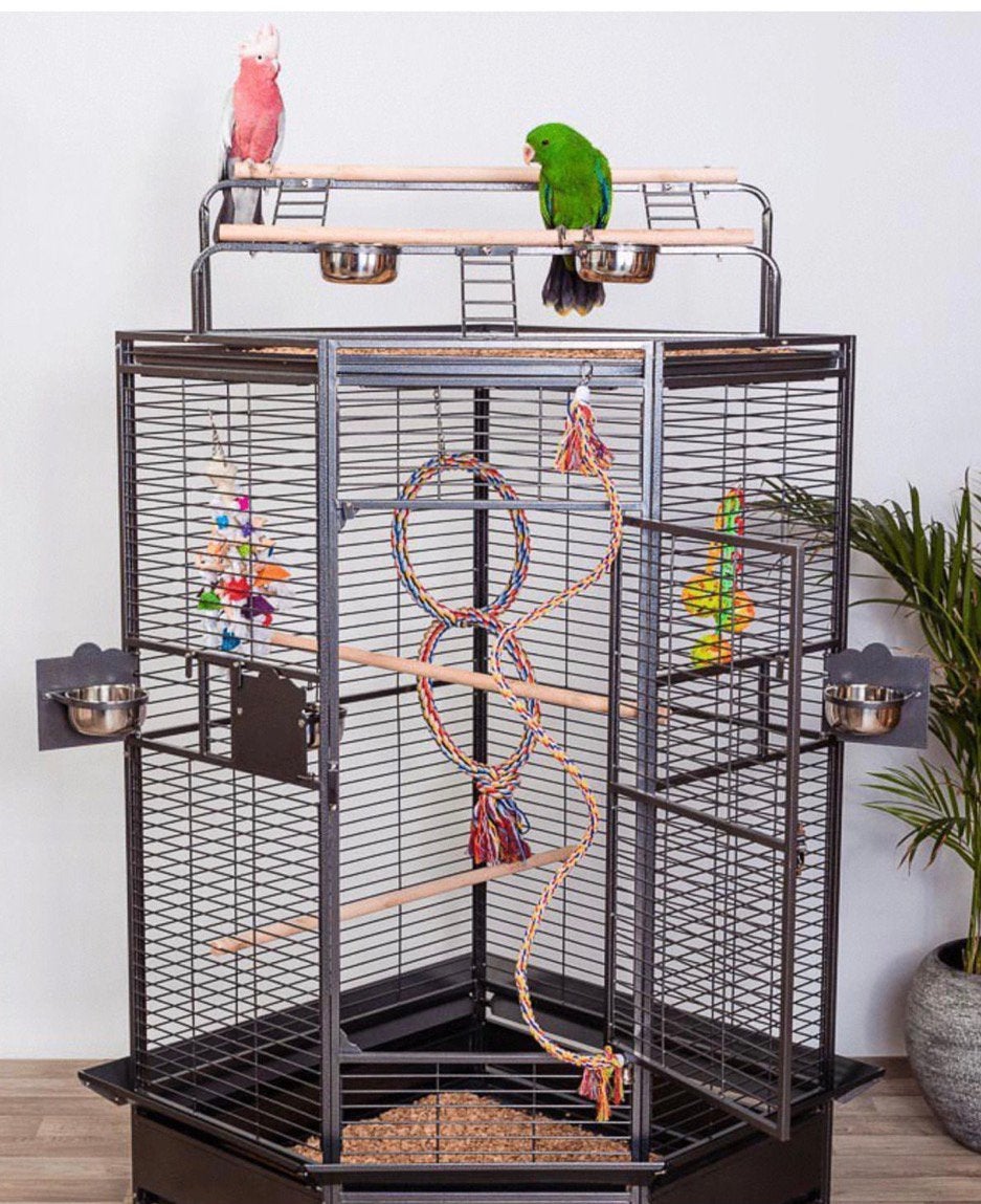 Papegaaien hoekkooi keddoc, Ophalen, Zo goed als nieuw, Metaal, Vogelkooi