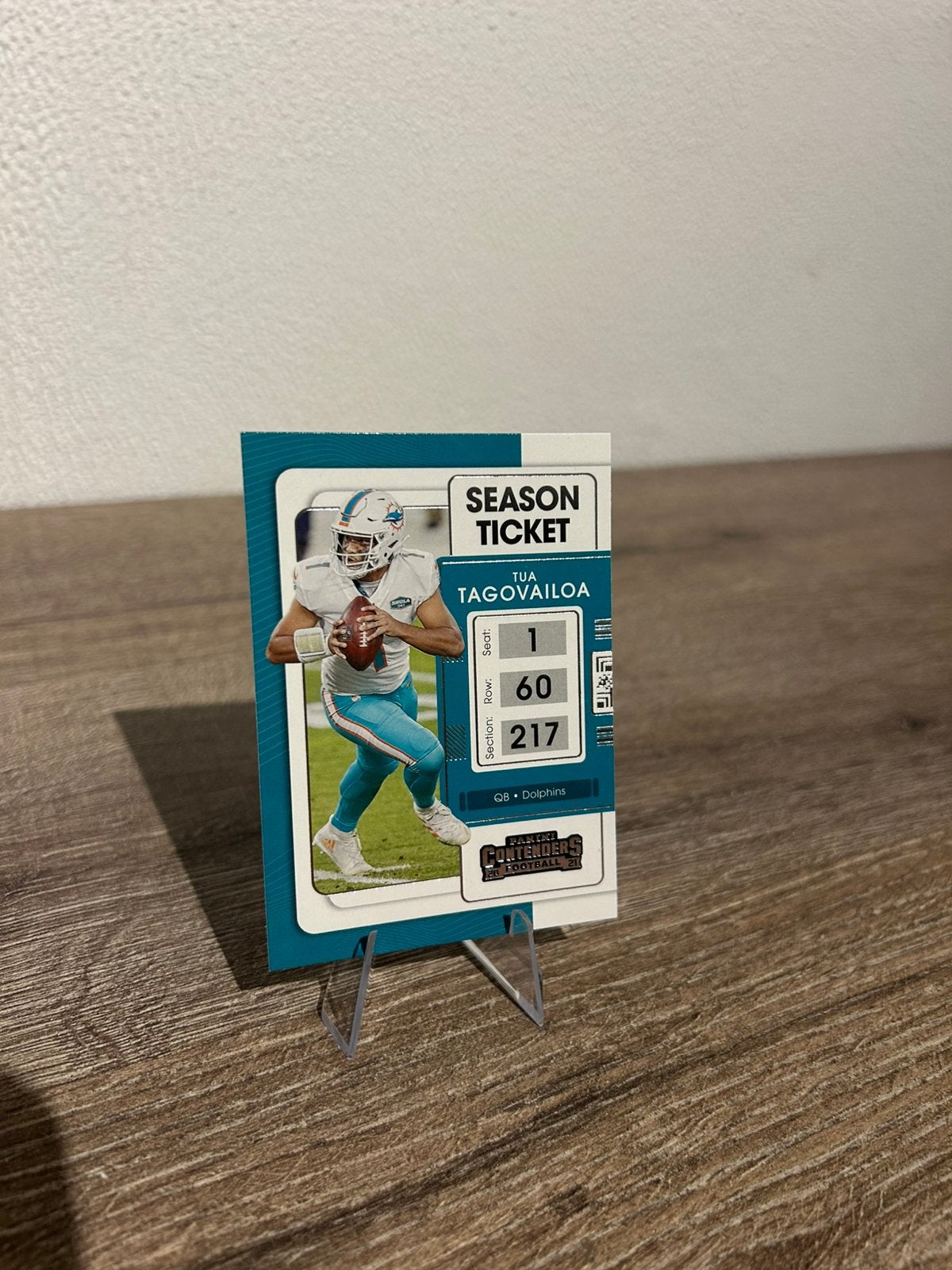Tua Tagovailoa 2021 Panini Contenders Football #60 Dolphins, Ophalen of Verzenden, Zo goed als nieuw, Speelkaart(en)