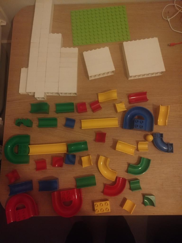Hubelino Knikkerbaan Set - 37 Baanstukken, 80 Bouwblokken, Ophalen of Verzenden